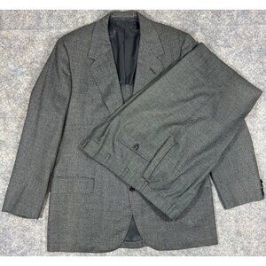 Oxxford Clothes Custom 2 Pc Suit 44L 38x30 Cuffed Pant Birdseye Super Worsted